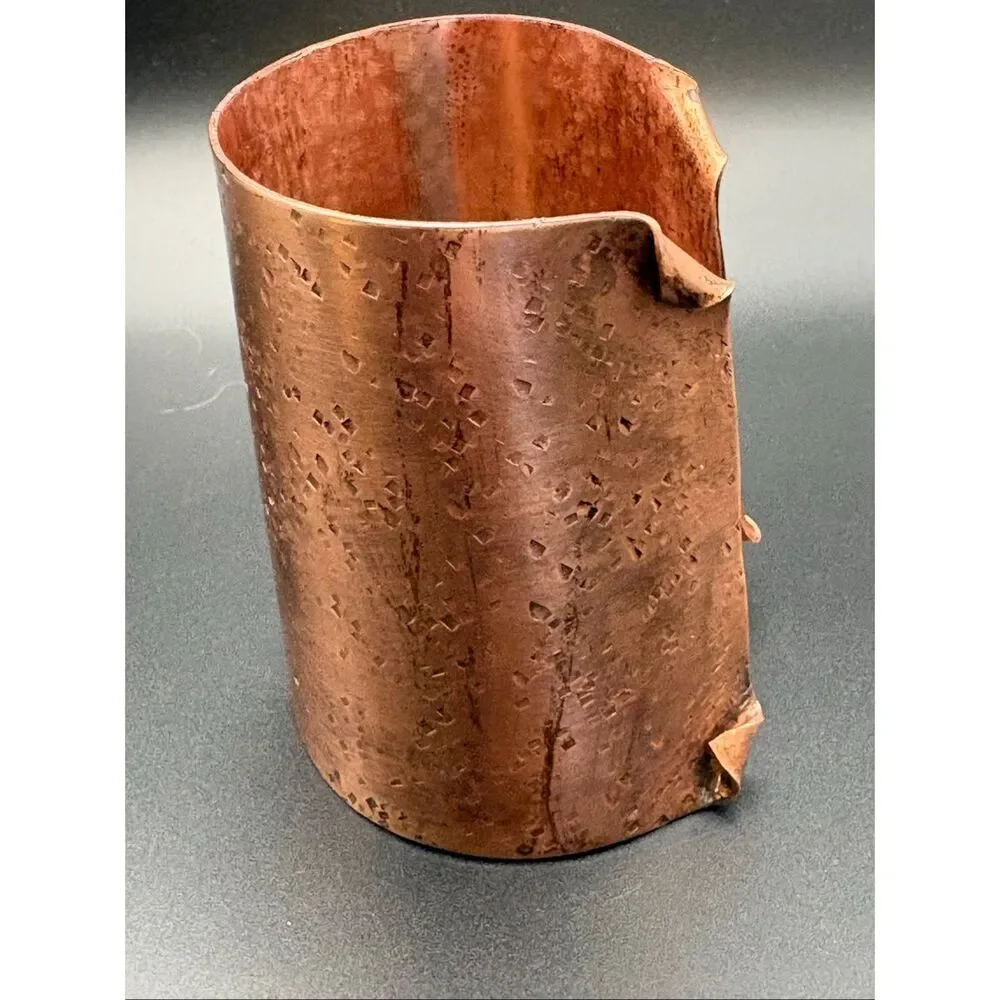 Rustic Wide Copper cuff, hand hammered, New, Handmade, 3" Wide, unisex - Picture 1 of 10